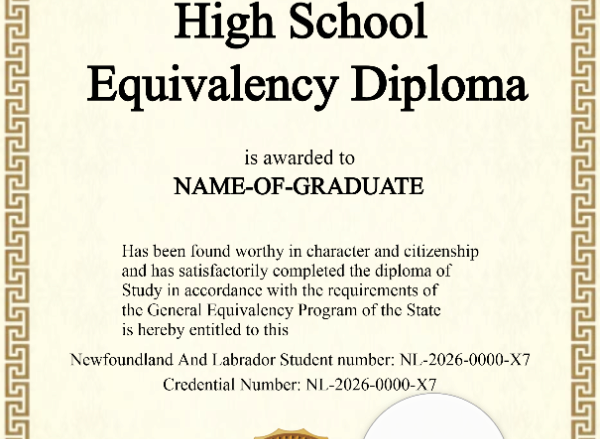 Newfoundland & Labrador High School Equivalency Diploma – Portrait