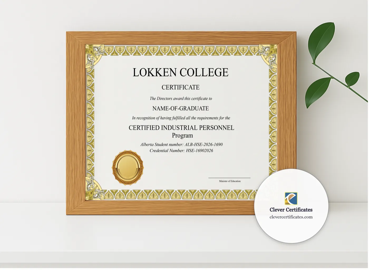 Realistic mockup featuring Printable Alberta High School Equivalency Diploma Landscape displayed within a modern frame, set against a minimalistic background.