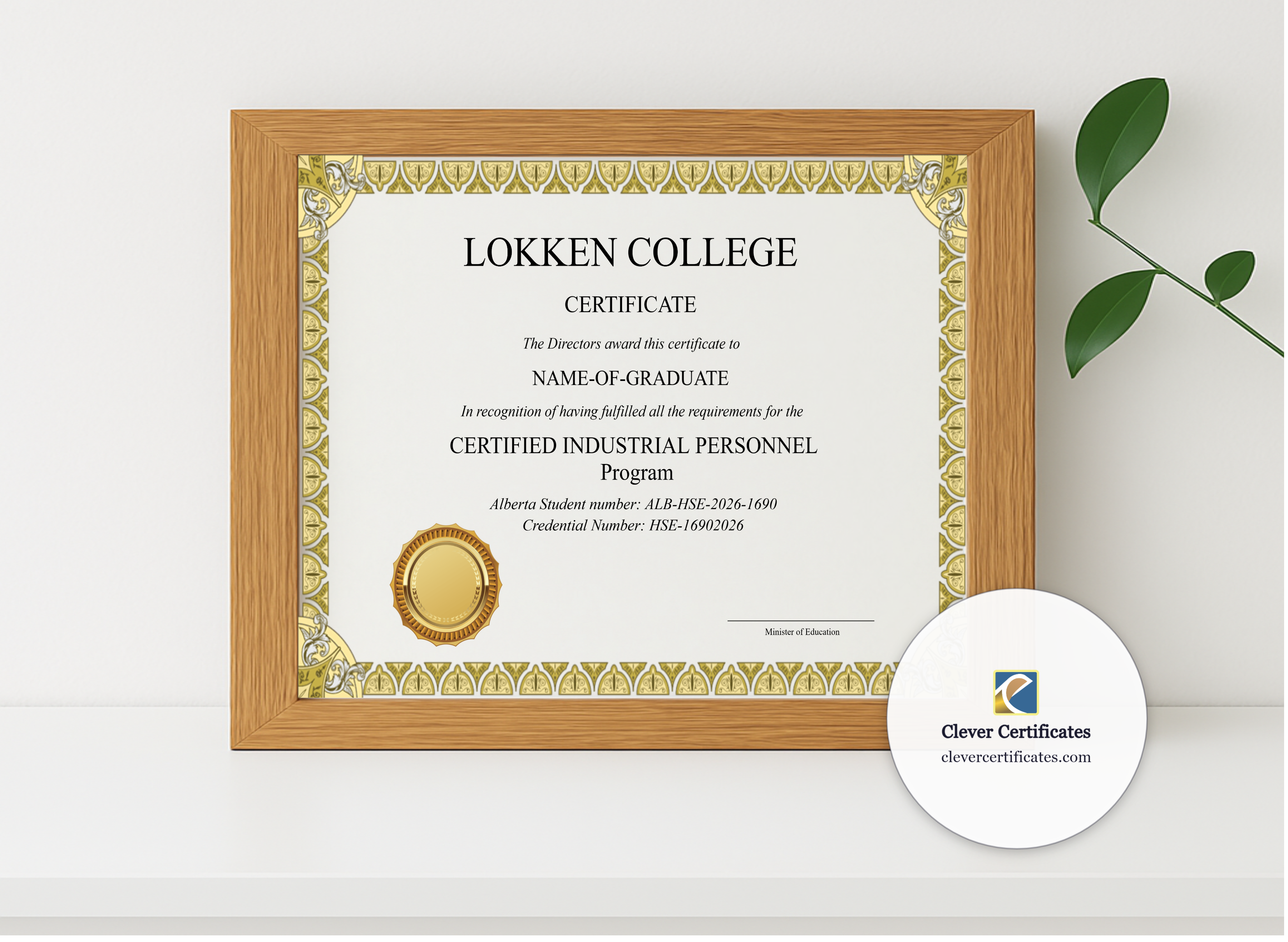 Realistic mockup featuring Printable Alberta High School Equivalency Diploma Landscape displayed within a modern frame, set against a minimalistic background.