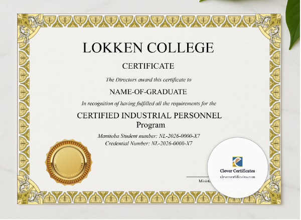 Editable Manitoba High School Equivalency Diploma Landscape presented in a sleek wooden frame, elegantly arranged on a stylish table.