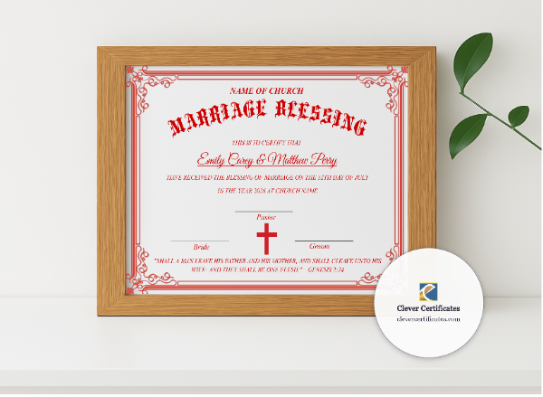 Realistic mockup featuring Unity Ceremony Certificate displayed within a modern frame, set against a minimalistic background.