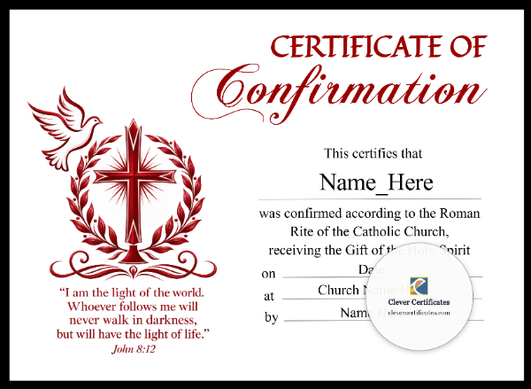 Confirmation Certificate – Landscape