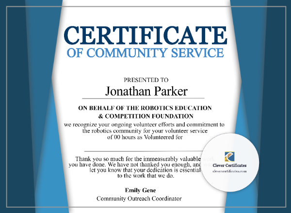 School Volunteer Certificate – Landscape
