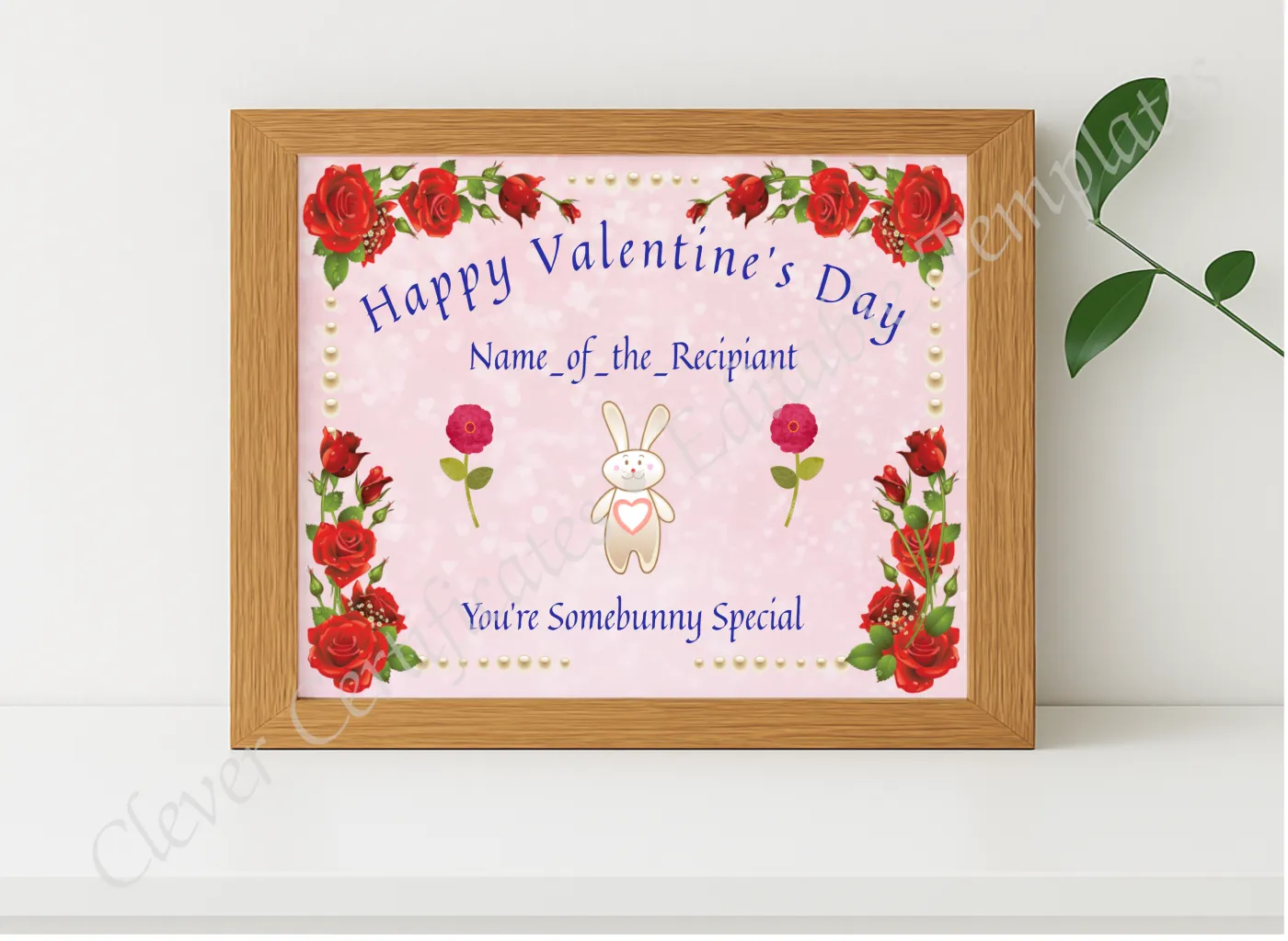 Realistic mockup featuring Somebunny Special Award displayed within a modern frame, set against a minimalistic background.