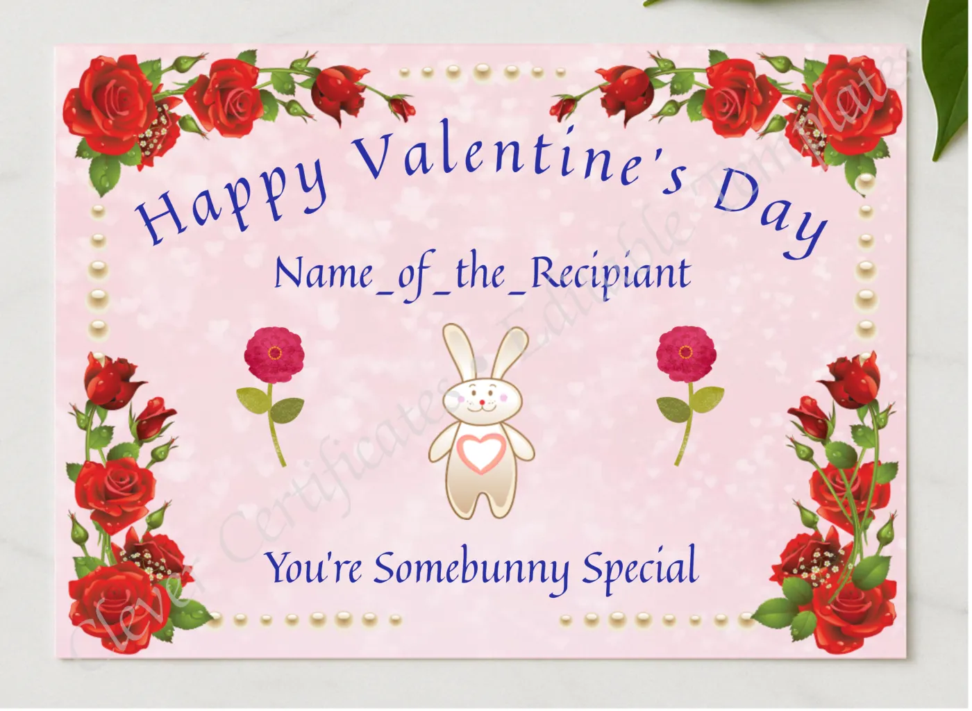 Somebunny Special Award presented in a sleek wooden frame, elegantly arranged on a stylish table.