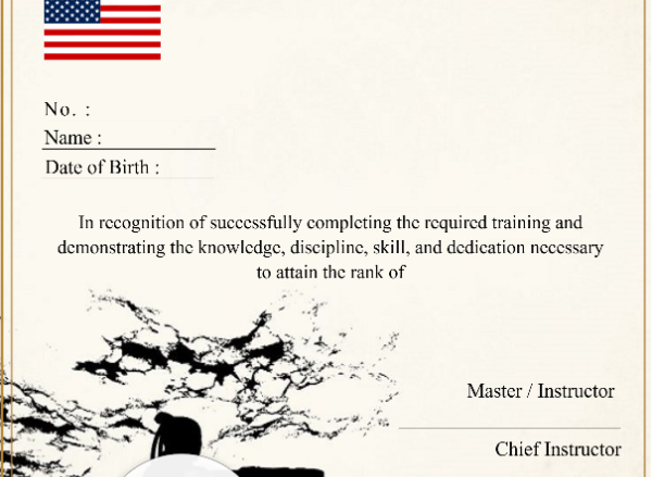Editable Brown Belt Dan Certificate Portrait — Certificate Template Preview