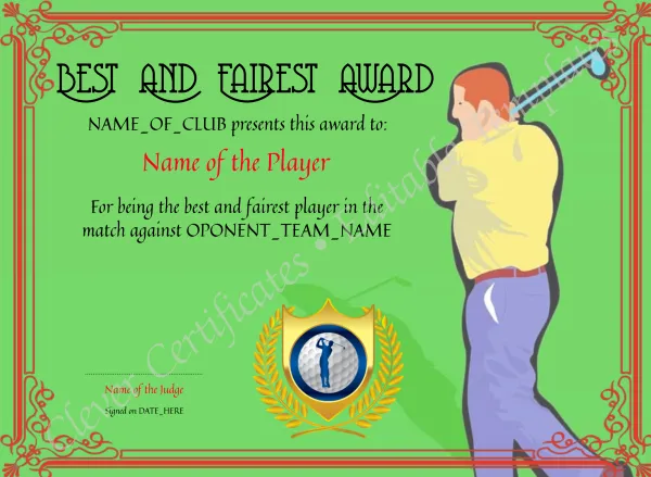 Fairest Golf Award