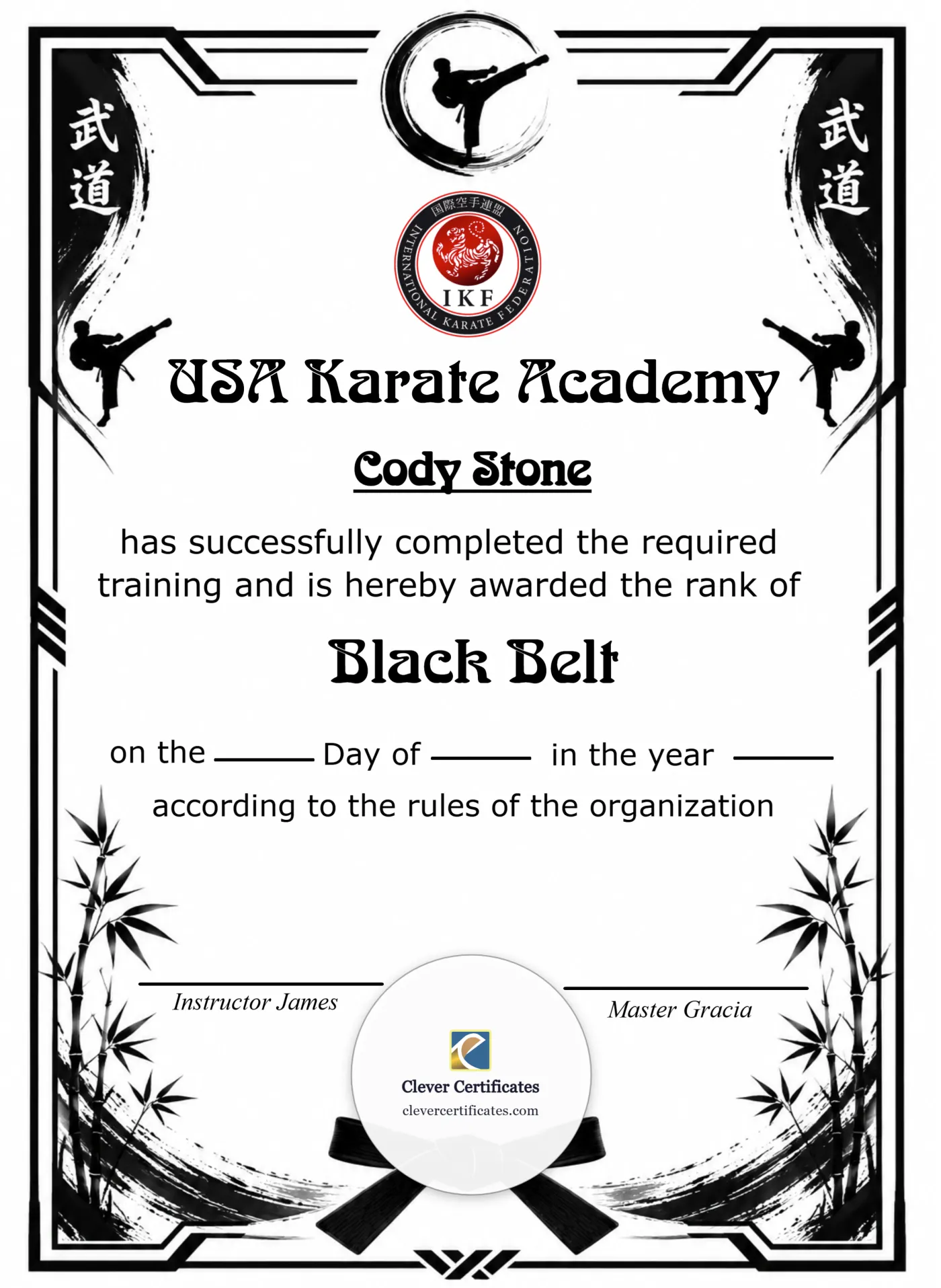 Editable Certificate Of Martial Arts Portrait — Certificate Template Preview