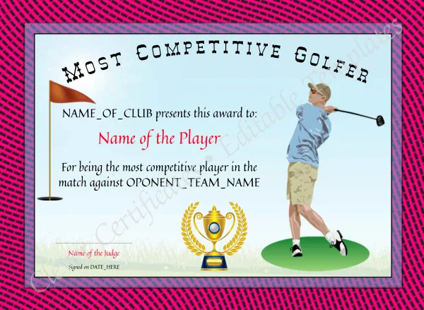 Most Competitive Golfer Award