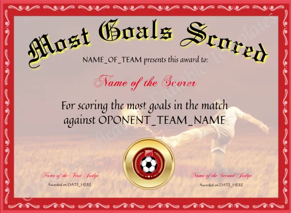 Most Goals Scored Award