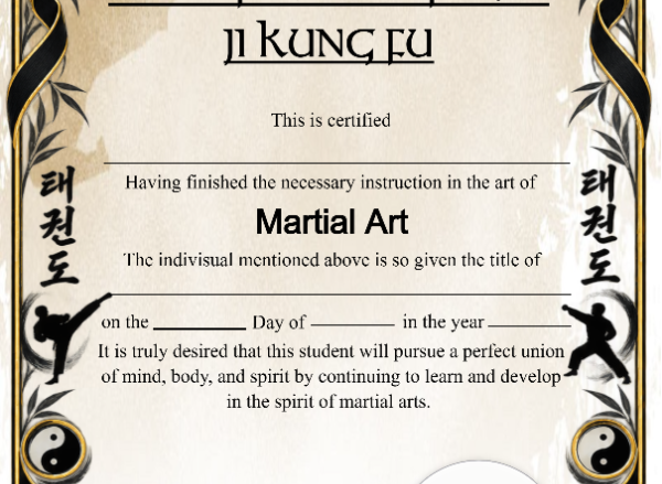 Shin Ji Kung Fu Certificate — Portrait