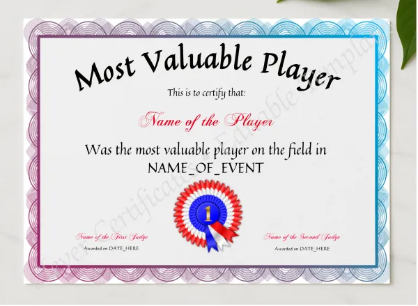 Most Valuable Player Award presented in a sleek wooden frame, elegantly arranged on a stylish table.