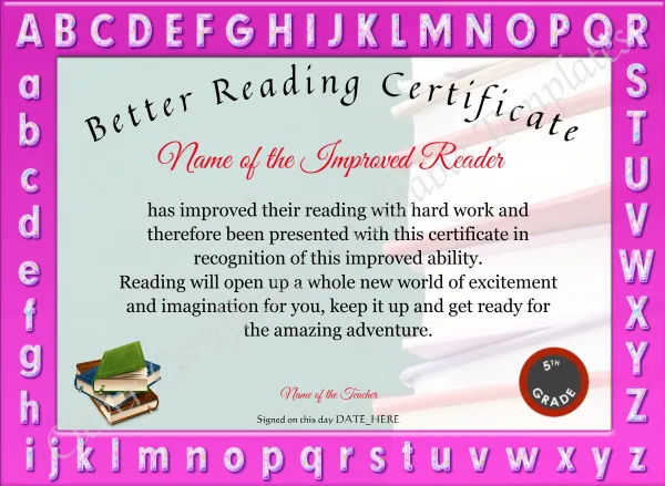 Better Reading Certificate