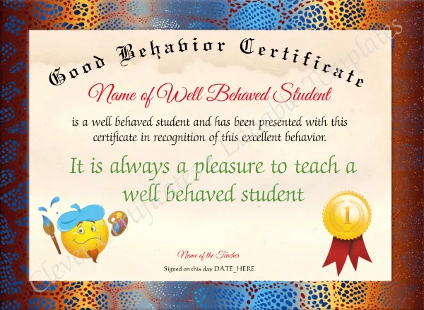 Good Behavior Certificate