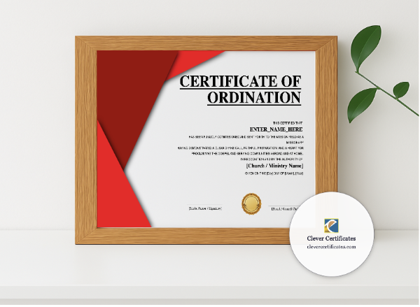 Realistic mockup featuring Missionary Commissioning Certificate Landscape Classic displayed within a modern frame, set against a minimalistic background.