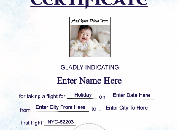 IndiGo First Flight Certificate