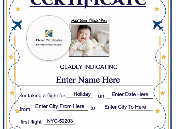 Emirates First Flight Certificate