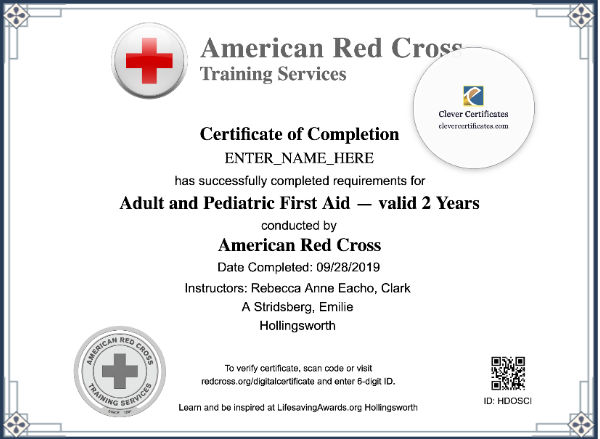 First Aid Certificate Landscape