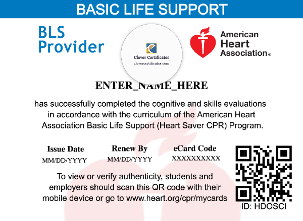 Heartsaver CPR Certificate Landscape