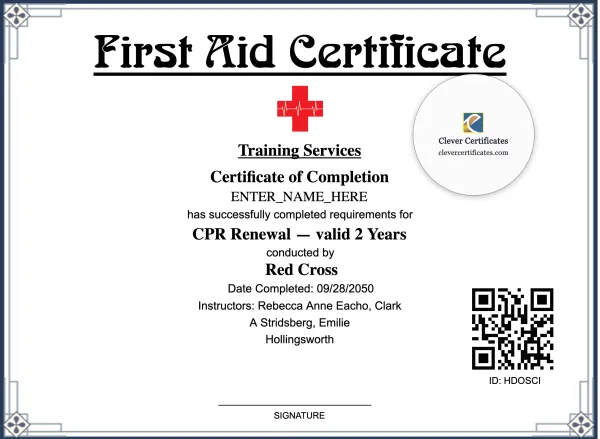 CPR Renewal Certificate Landscape