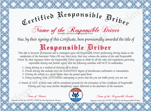 Certified Responsible Driver