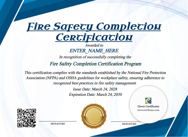 Fire Safety Completion Certificate