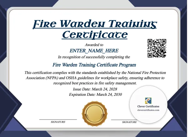 Fire Warden Training Certificate