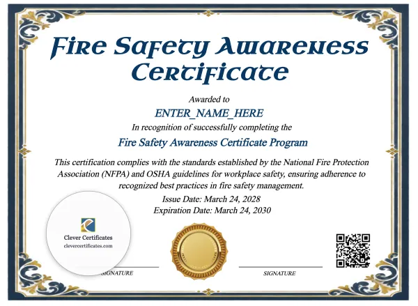 Fire Safety Awareness Certificate