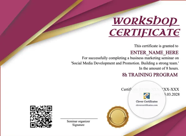 Workshop Completion Certificate