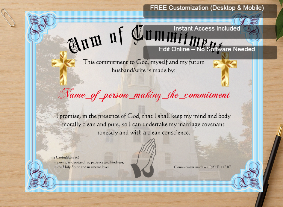 Zoomed preview with Free Editor badge stack for Vow Of Commitment