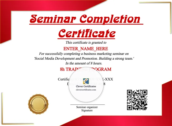 Seminar Completion Certificate