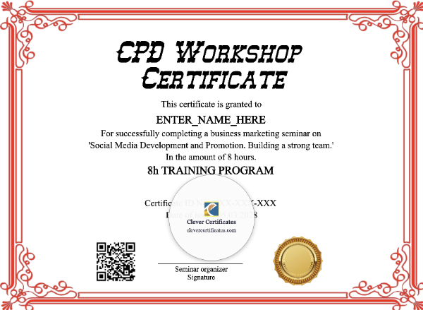 CPD Workshop Certificate