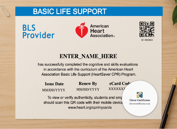 Professional preview of CPR Certification Keepsake Certificate Landscape certificate on high-quality stationery paper, ideal for showcasing the final look.