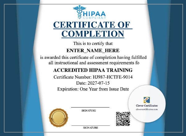 HIPAA Training Certificate
