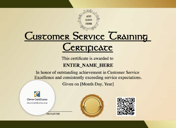 Customer Service Training Certificate