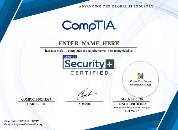 CompTIA Security+ Certificate