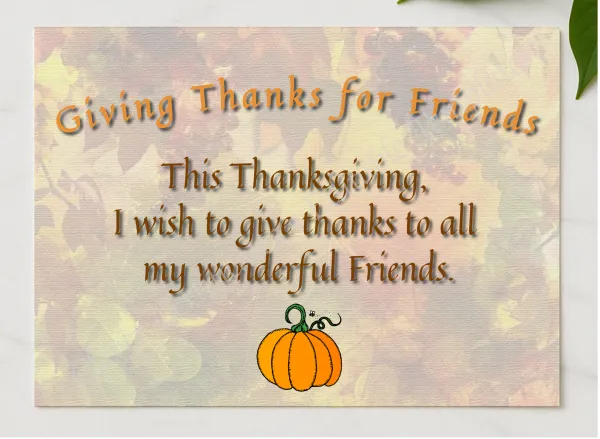 Giving Thanks For Friends presented in a sleek wooden frame, elegantly arranged on a stylish table.