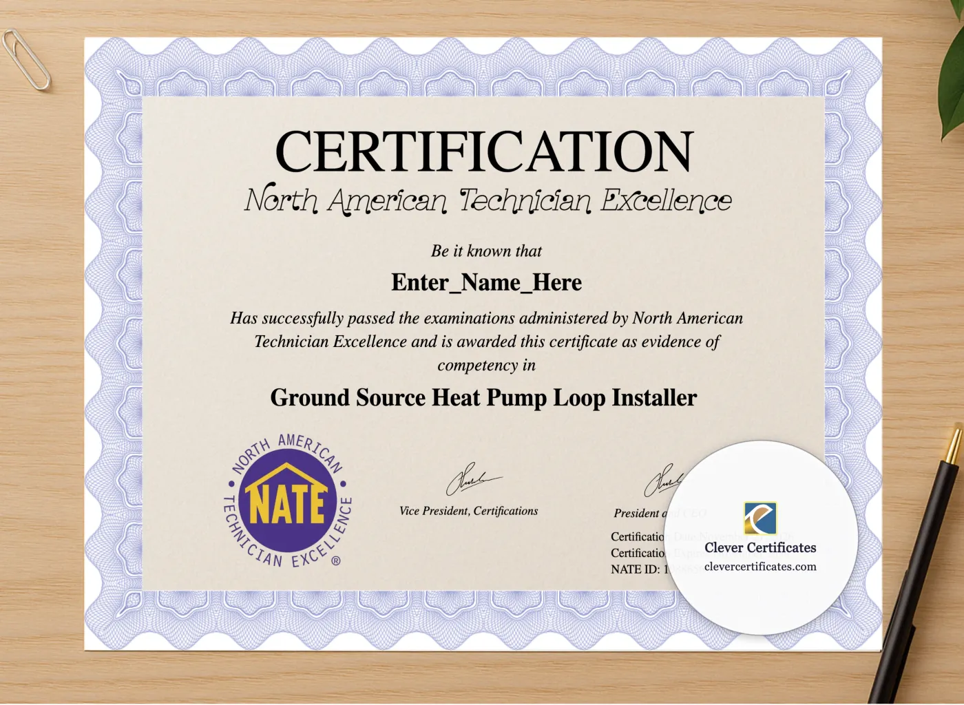 Professional preview of CompTIA Network Plus Certificate certificate on high-quality stationery paper, ideal for showcasing the final look.
