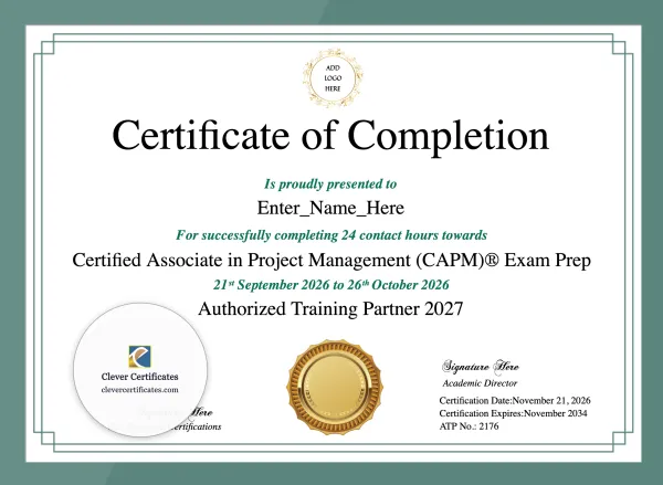 Free Certified Associate In Project Management Certificate