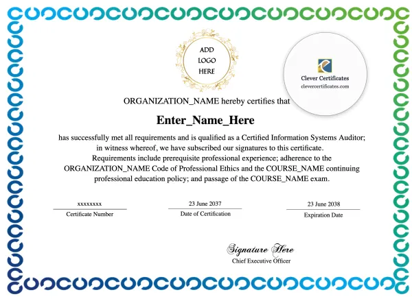 Free Certified Information Systems Auditor Certificate