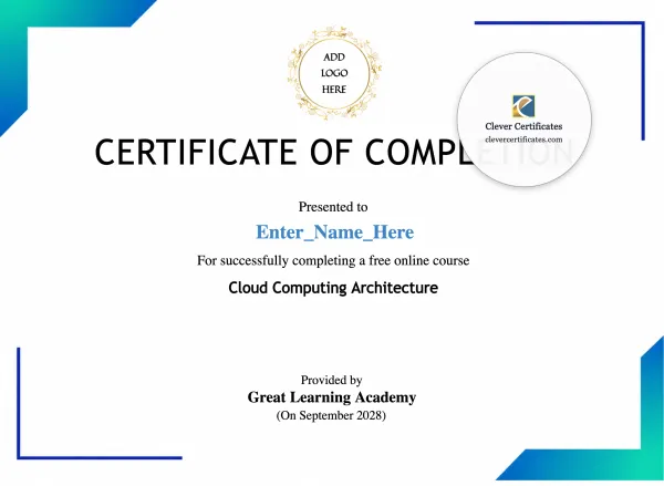 Free Advanced Cloud Architecture Completion Certificate