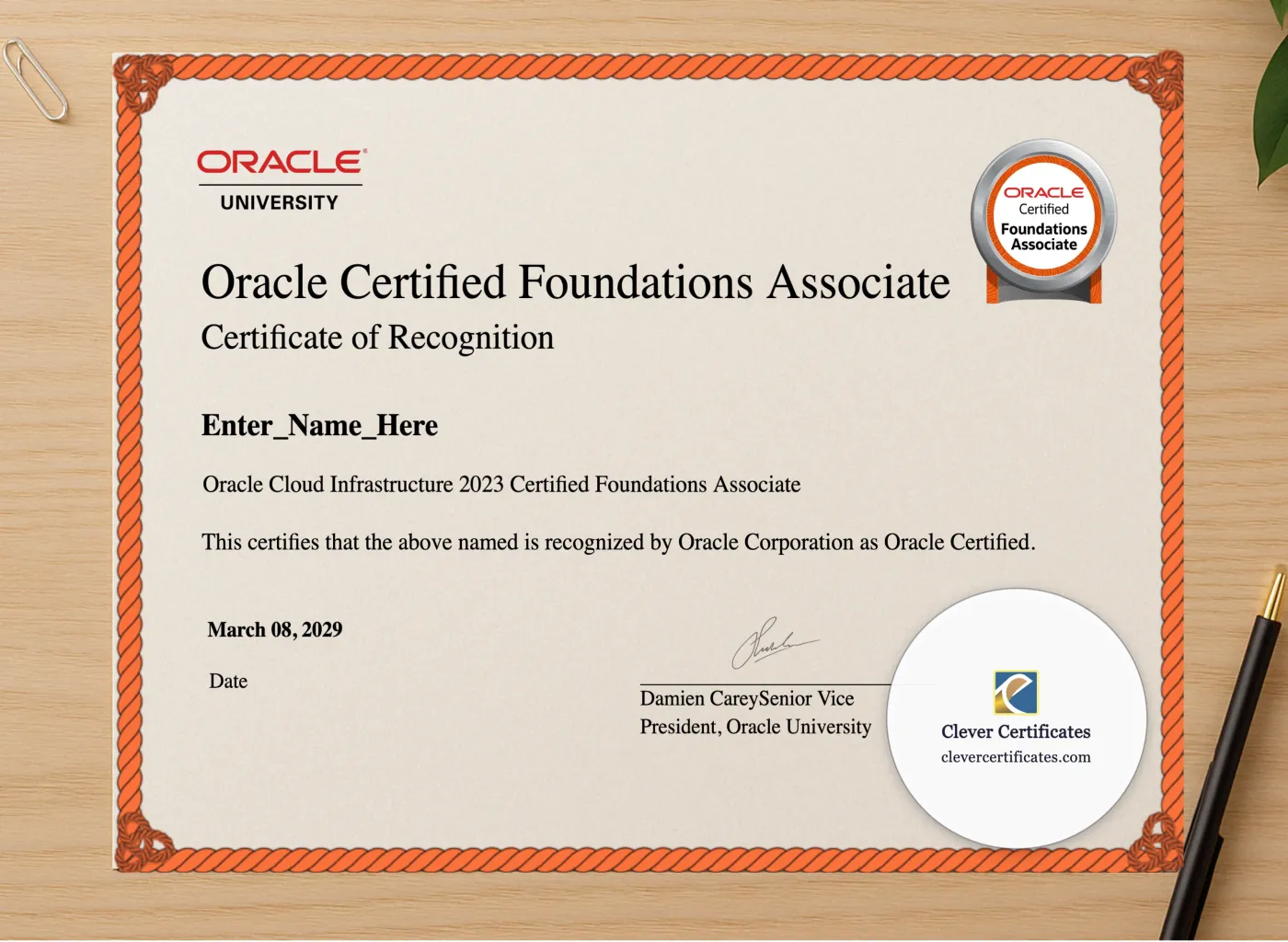 Professional preview of Multi Cloud Infrastructure Professional Track certificate on high-quality stationery paper, ideal for showcasing the final look.