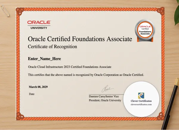 Professional preview of Multi Cloud Infrastructure Professional Track certificate on high-quality stationery paper, ideal for showcasing the final look.