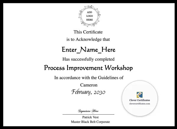 Free Six Sigma Process Improvement Practitioner Award