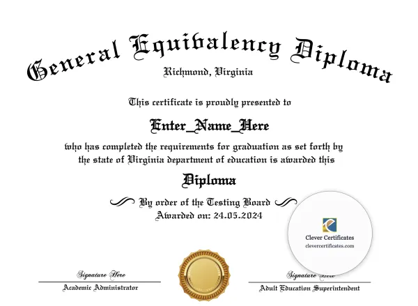 Free GED High School Equivalency Certificate
