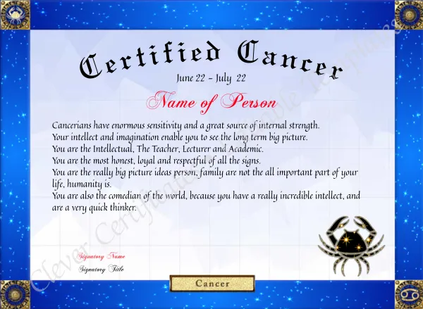 Certified Cancer Award