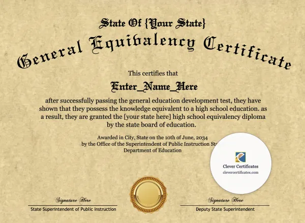 Free High School Equivalency Certificate