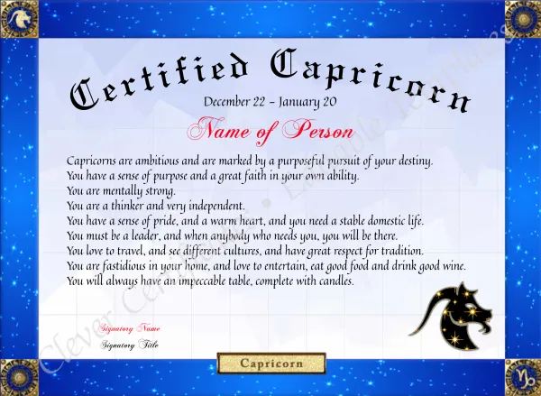 Certified Capricorn Award