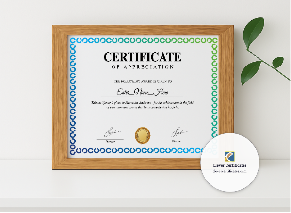Realistic mockup featuring Employee Recognition Certificate displayed within a modern frame, set against a minimalistic background.