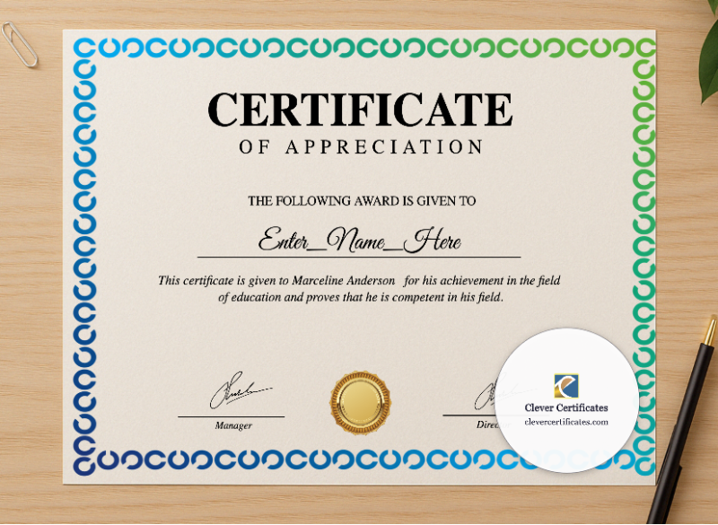 Professional preview of Employee Recognition Certificate certificate on high-quality stationery paper, ideal for showcasing the final look.